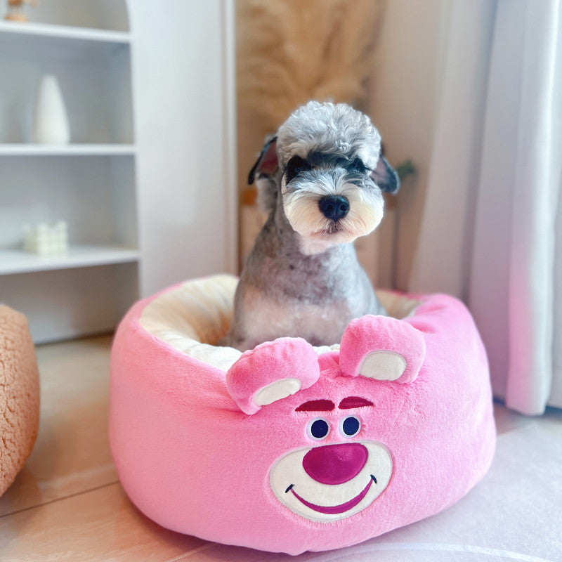 Cartoon Dog Nest Red Panda Nest Four Seasons Universal Autumn And Winter Plush Pet Nest Cushion Round Bed